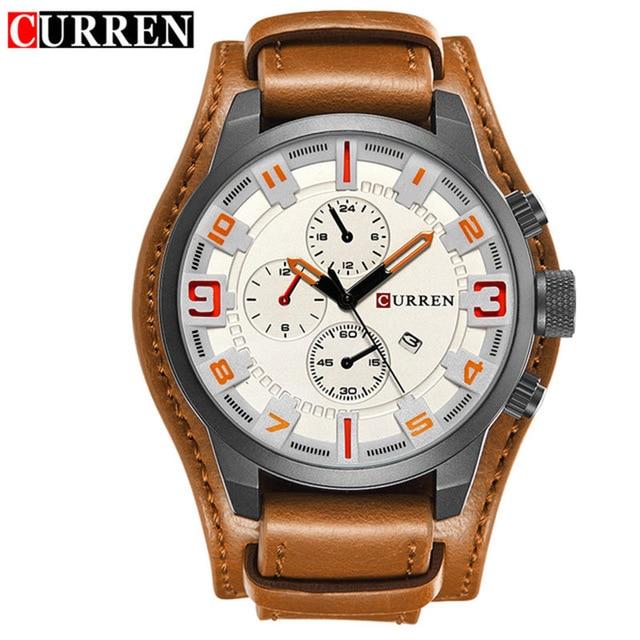 CURREN Herrenuhren Marke Luxus Fashion & Casual Business Quarzuhr Datum Wasserdichte Armbanduhr Hodinky Relogio Masculino weiß