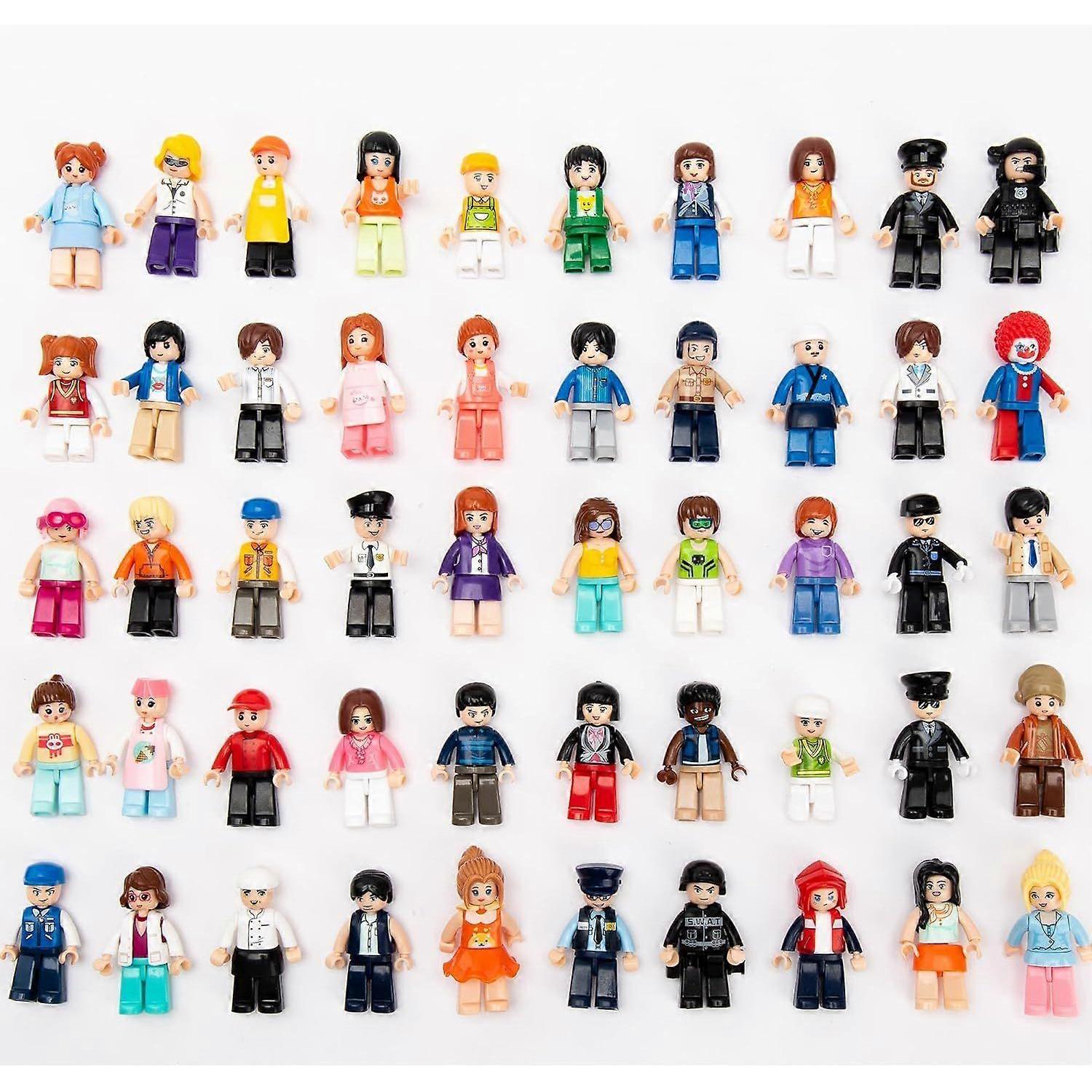 50 zufällige Minifiguren, Mini-Figuren-Spielzeug, Bausteine MINIFIG-Figuren, Actionfigur, Überraschungspaket (Zufällige 50 Minifiguren enthalten)
