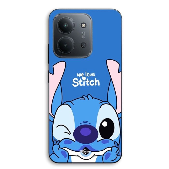 Hülle Für Xiaomi Redmi 15C 5g Stitch süß Ohana Stitch blau vorne blau Maniacase schwarz
