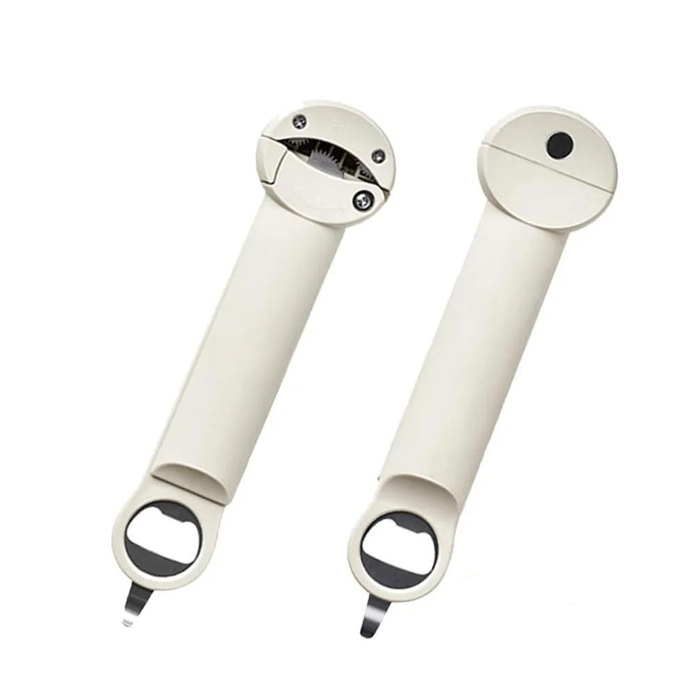 Multifunktionaler Flaschenöffner, Deckelöffner aus Edelstahl, Durchmesser 2,5–9,5 cm, verstellbar, für Wein und Bier, Küchenhelfer white