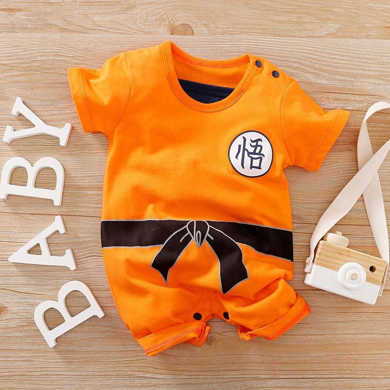 Kung Fu Baby Jungen Strampler Goku Strampler Infant Overall Sommer Kurze lange Hülse Neugeborenen Baby Jungen Mädchen Kleidung Kleinkind Outfit 59 orange