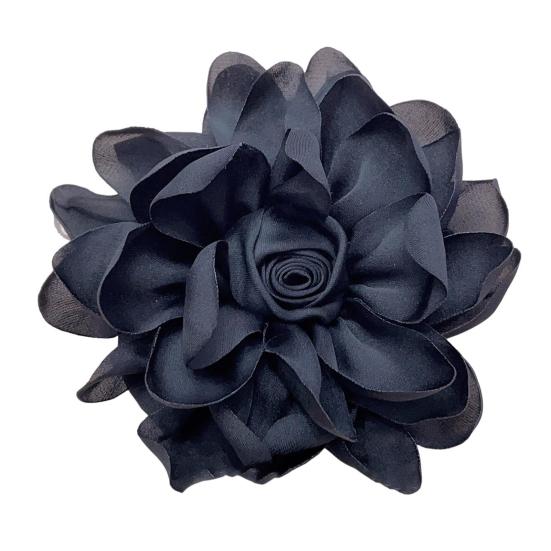 10cm Rose Stoff Blume Zubehör Frauen Vielseitig Corsage Haar Clip Anzug Revers Kleidung Taschen DIY Corsage schwarz