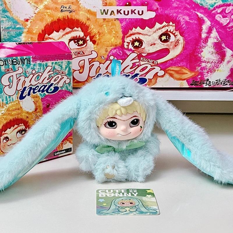 Beliebter Play Blind Box Plüschanhänger Wakuku Fuchs Hase Streicheltagebuch Serie Mädchen Niedliches Ornament Mystery Box Puppe Actionfigur Premium Qualität