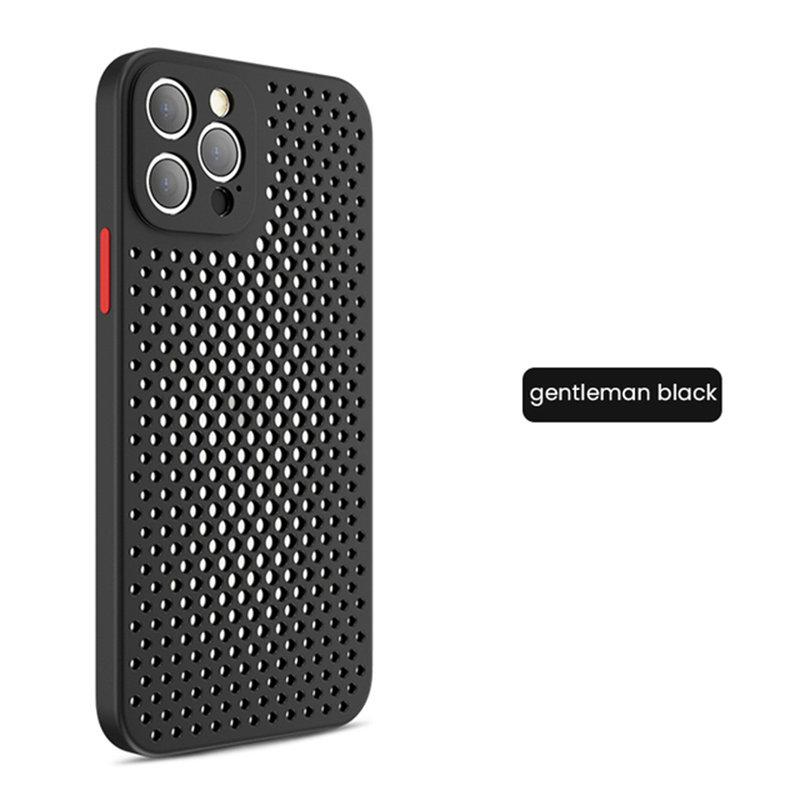 Wärmeableitung Atmungsaktive Kühlung Fall Für iPhone 16 15 14 13 12 11 Pro Max XR XS Max X 7 8P 6s 14 15 Plus Weiche Silikon Stoßfest Stoßstange Abdeckung iPhone 6 Plus/6S Plus schwarz
