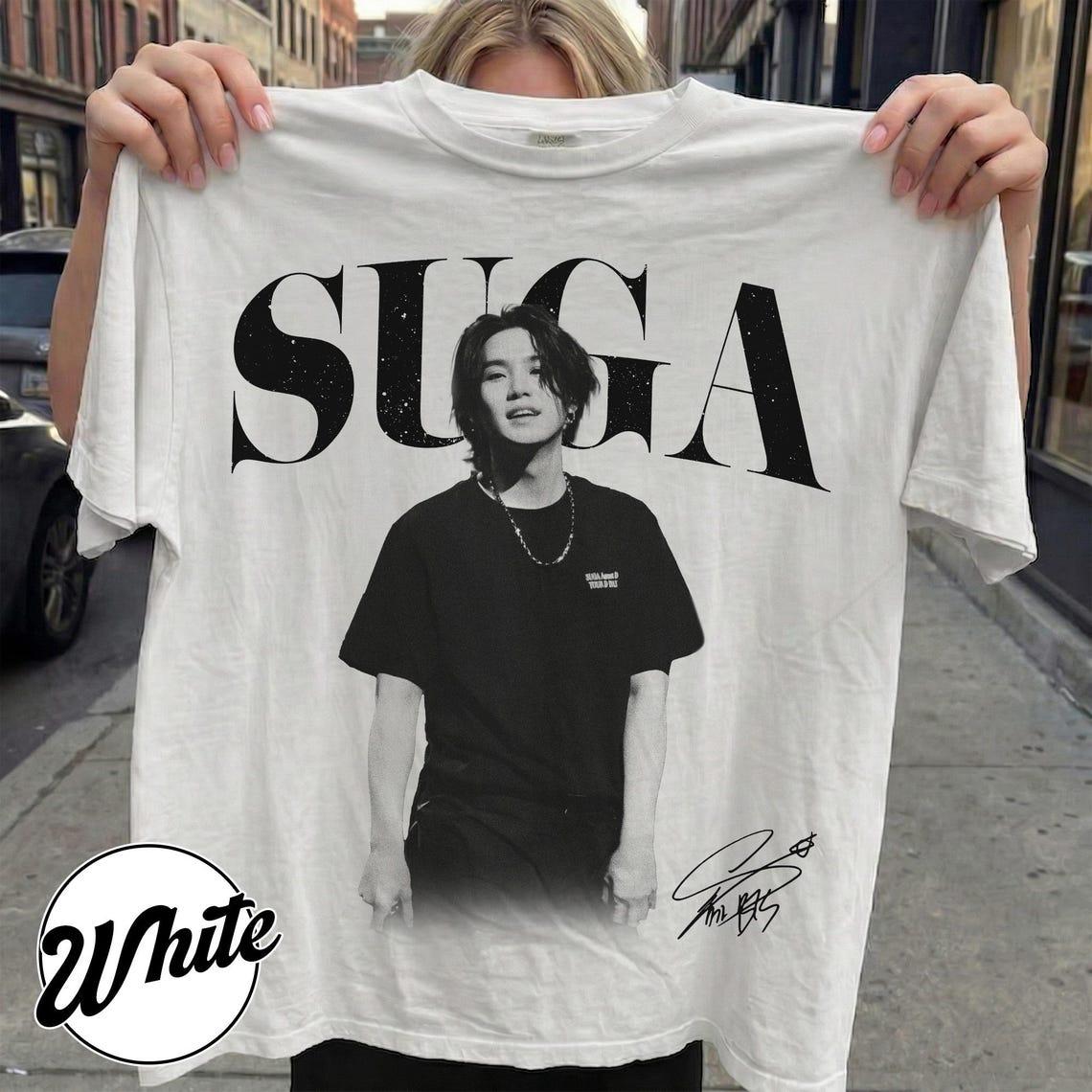 Yoongi Suga BTS Arirang Tour Shirt Vintage Kpop Fan T-Shirt Y2k TOPS Lässiges Lockeres Rundhals-T-Shirt Mode Y2K T-Shirt Geschenk für Fans XXXXL