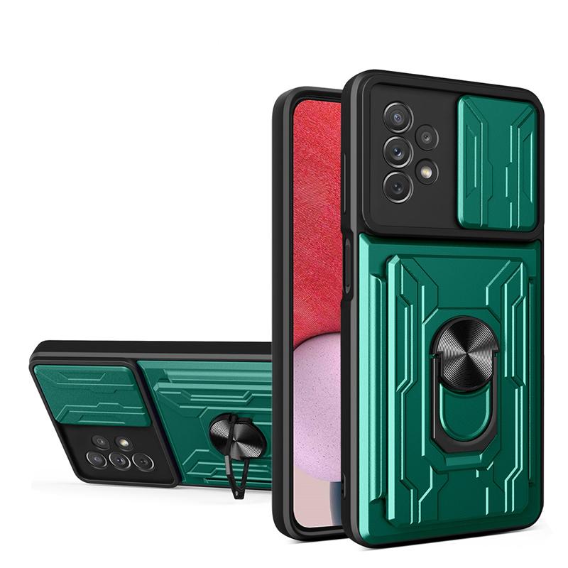 Slide Kamera Objektiv Karte Halter Fall Für Samsung Galaxy A53 A52S A33 A73 A22 A13 A32 A52 A72 A12 A21S a51 A71 A30 A50 S20 S21 Plus Ultra Rüstung Abdeckung Samsung Galaxy A71 4G grün