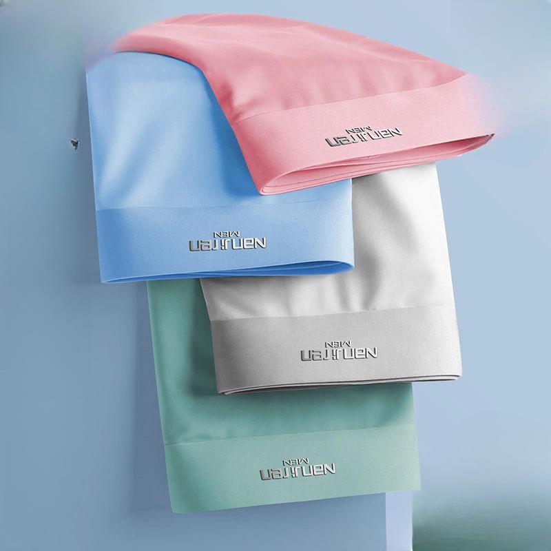 1 Set Boxershorts für Herren, Boxer-Unterwäsche, flache Hosen, Seide, trocken und bequem, atmungsaktive Höschen, dünne sexy Herren-Boxershorts XXXXL