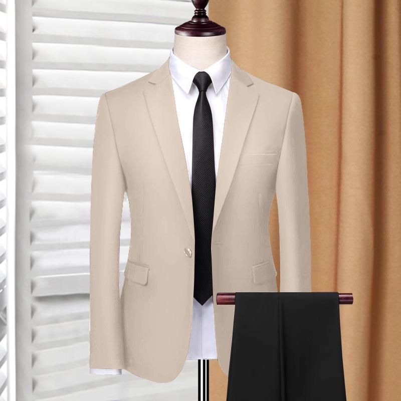 Luxuriöse Business-Anzüge für Herren im koreanischen Stil: Slim Fit-Jacken für den Beruf und die Freizeit XL khaki