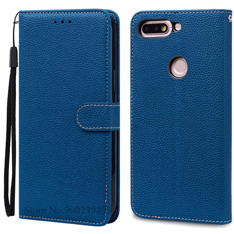 Für Huawei Y7 2018 Hülle LDN-L01 LDN-LX3 Flip Leder Brieftasche Hülle Für Coque Huawei Y7 Prime 2018 Hülle LDN-L21 LDN-LX2 TL10 Abdeckung Y7 2018-Y7Prime 2018 navy blau