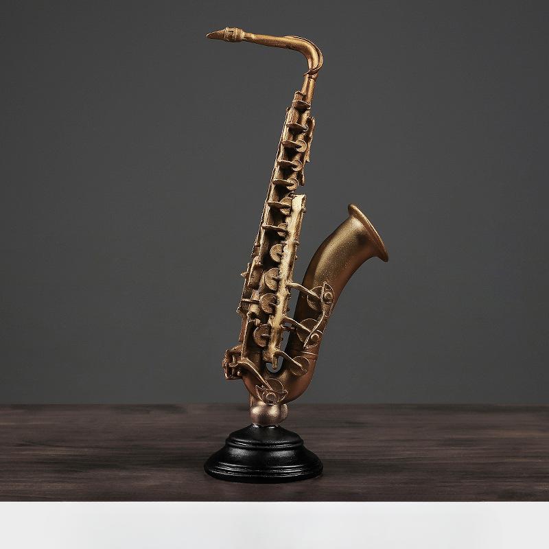 Harz Europäische Musikinstrumente Handwerk Violine Saxophon Zimmer Desktop Ornamente Heim Musik Kunstwerk black
