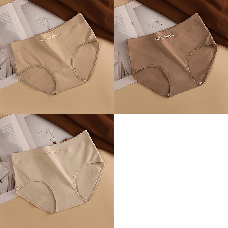 Damen-Slips in Übergröße mit mittelhohem Bund aus Baumwolle, Slips in Maillard-Farben, bequemer, antibakterieller, nahtloser Slip 2XL violett