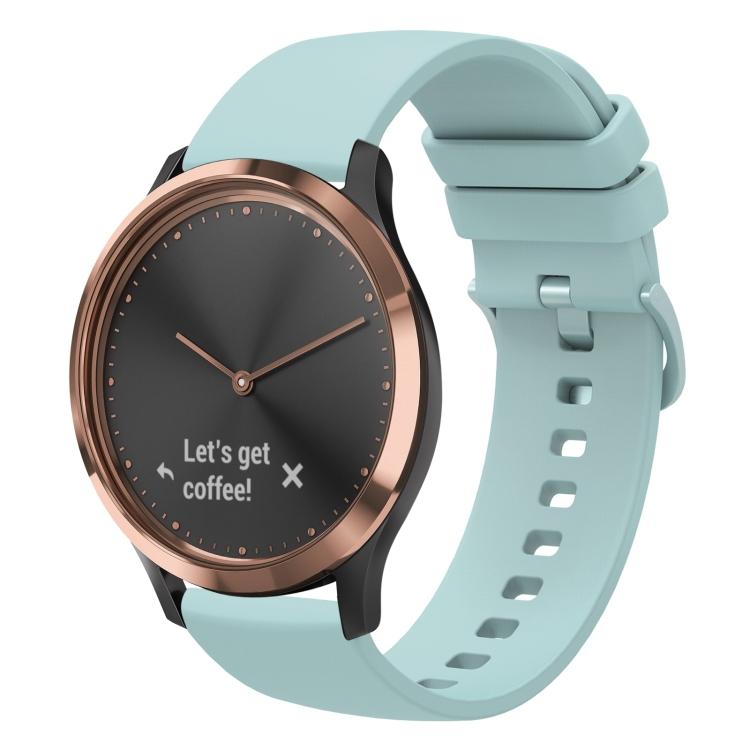 Für Garmin Vivomove HR Sport 20mm Einfarbiges Weiches Silikon Uhrenarmband For Garmin Vivomove HR Sport grün