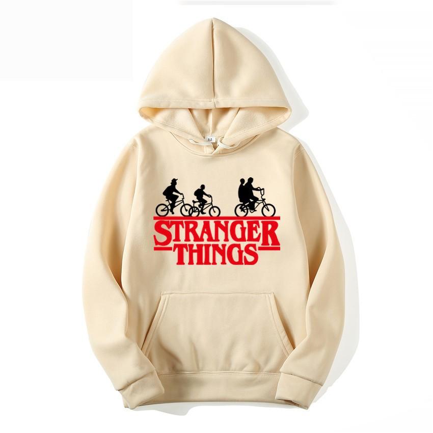 Stranger Things Herbst-Print Anime Hoodie Fleece Sweatshirt Kawaii Hoodies Jacke Jungen Pullover Y2k Sudadera Kinderkleidung Mädchen L beige