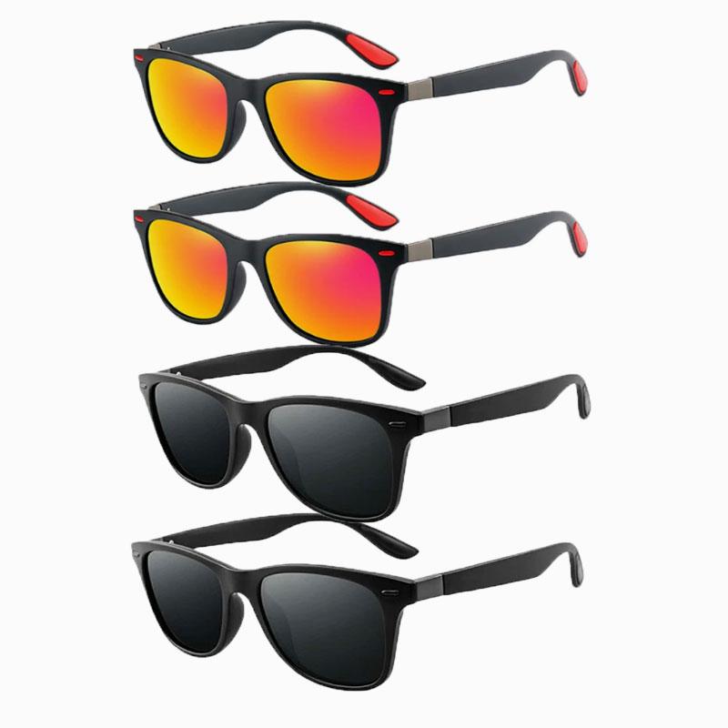 4 Stück Retro Sonnenbrillen Herren Damen Mode Sport Fahrer Vintage Sonnenbrillen für Mann Frau Markendesign Shades Oculos De Sol
