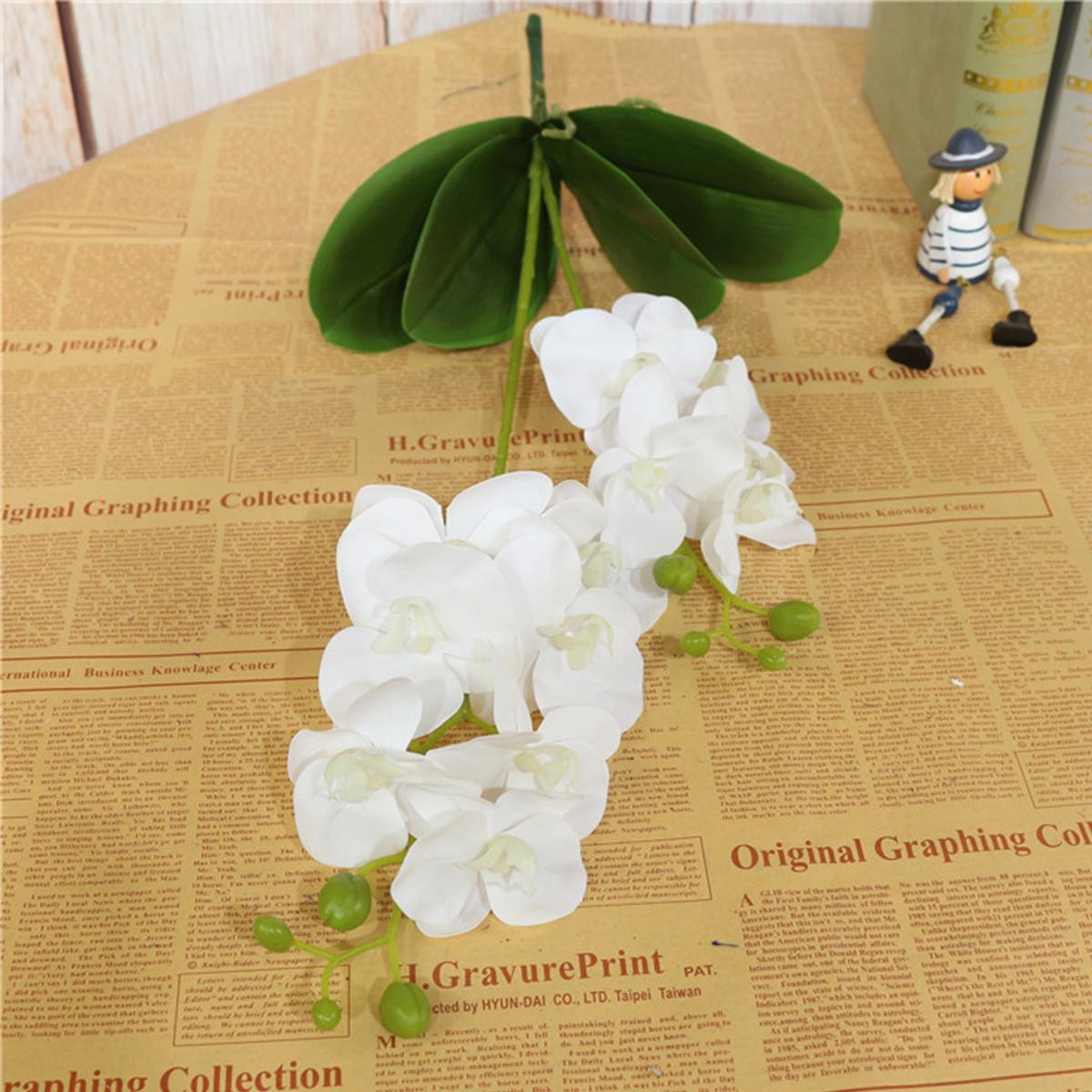 1 Stück künstliche Blumen, künstliche Schmetterlinge, Orchideen, fühlen sich echt an, für Hochzeit, Zuhause, Büro, Party, Hotel, Hof, Dekoration, Restaurant, Terrasse, festlich weiß