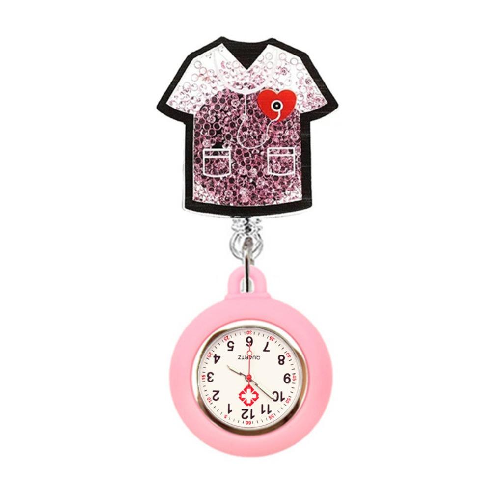 Damen PVC Einziehbare Uhr Brosche Schöne Bunte Krankenschwester Taschenuhren Niedliches Aussehen Cartoon Krankenschwester Uhr Krankenschwester Geschenke