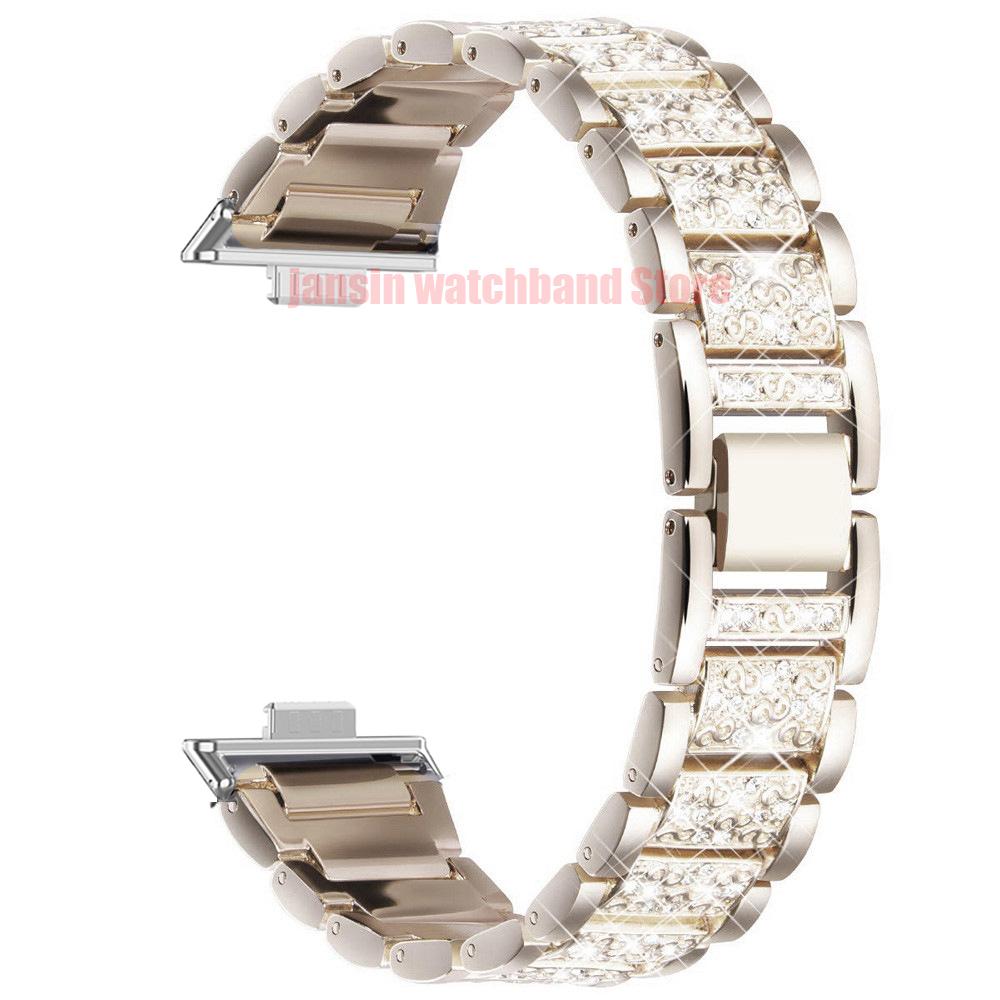 Diamant-Damenarmband für Huawei Watch Fit 5 4 3 Edelstahlband Uhrenarmband Stilvolles Armband für Huawei Fit5Pro Fit4Pro Correa beige