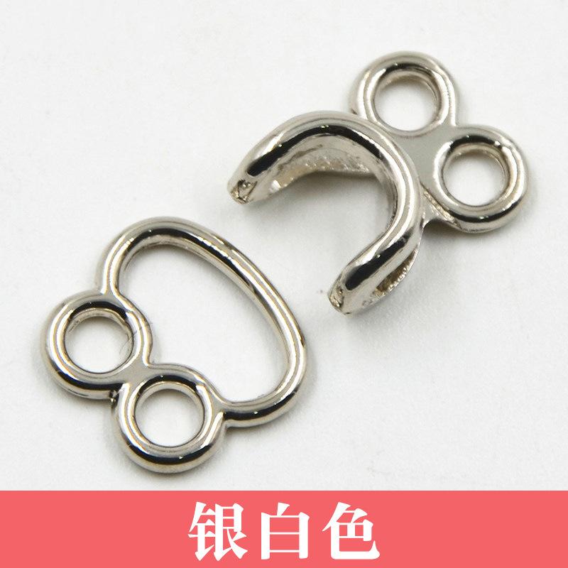 10 Stück High-End Metall Nerz Trenchcoat Unsichtbarer Haken Kragenhaken Knopf Mantel Schnalle Pelz Versteckte Schnalle Hängende Schnalle Silver * Large