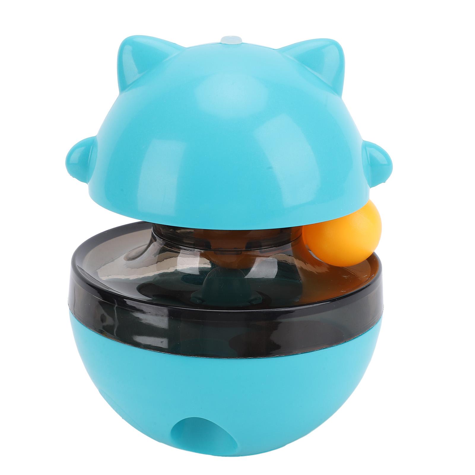 Katzenleckerli-Spenderball Interaktiver Rotierender Verstellbarer Futter-Puzzle Langsames Fressen Katzenfutter-Spielzeug