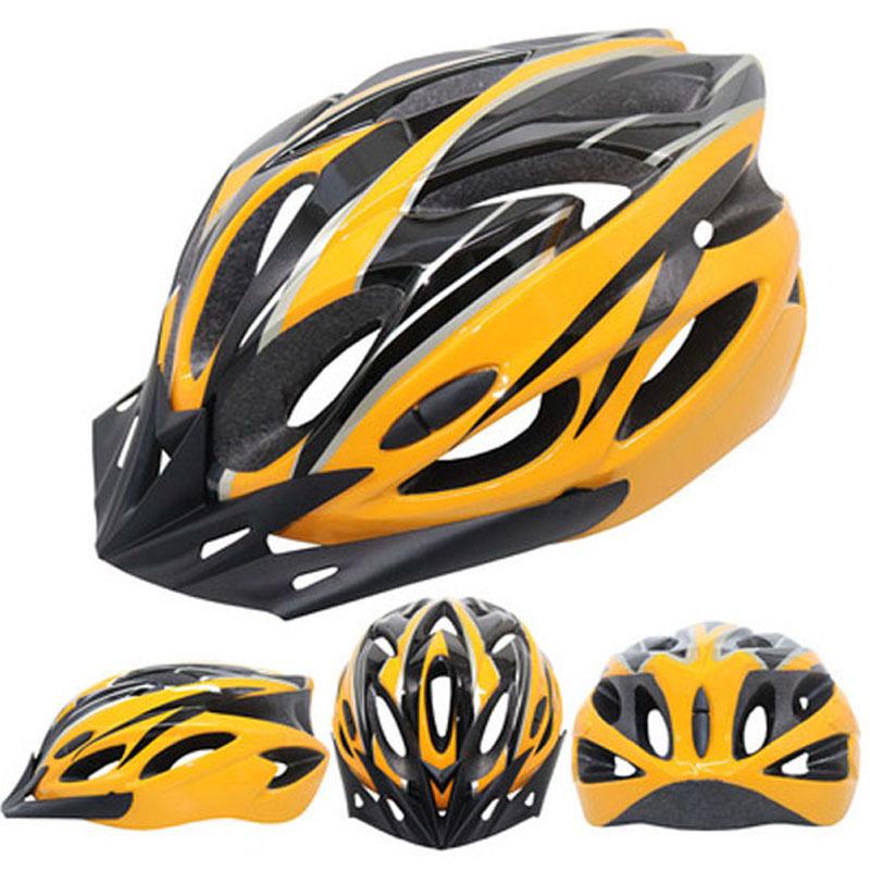 Fahrradhelm, Fahrradhelm, Komfortfutter, leicht, hohl, für Herren und Damen, verstellbar, Reitsicherheit, Kopfschutz, Fahrrad-MTB-Helm, Neu gelb/schwarz