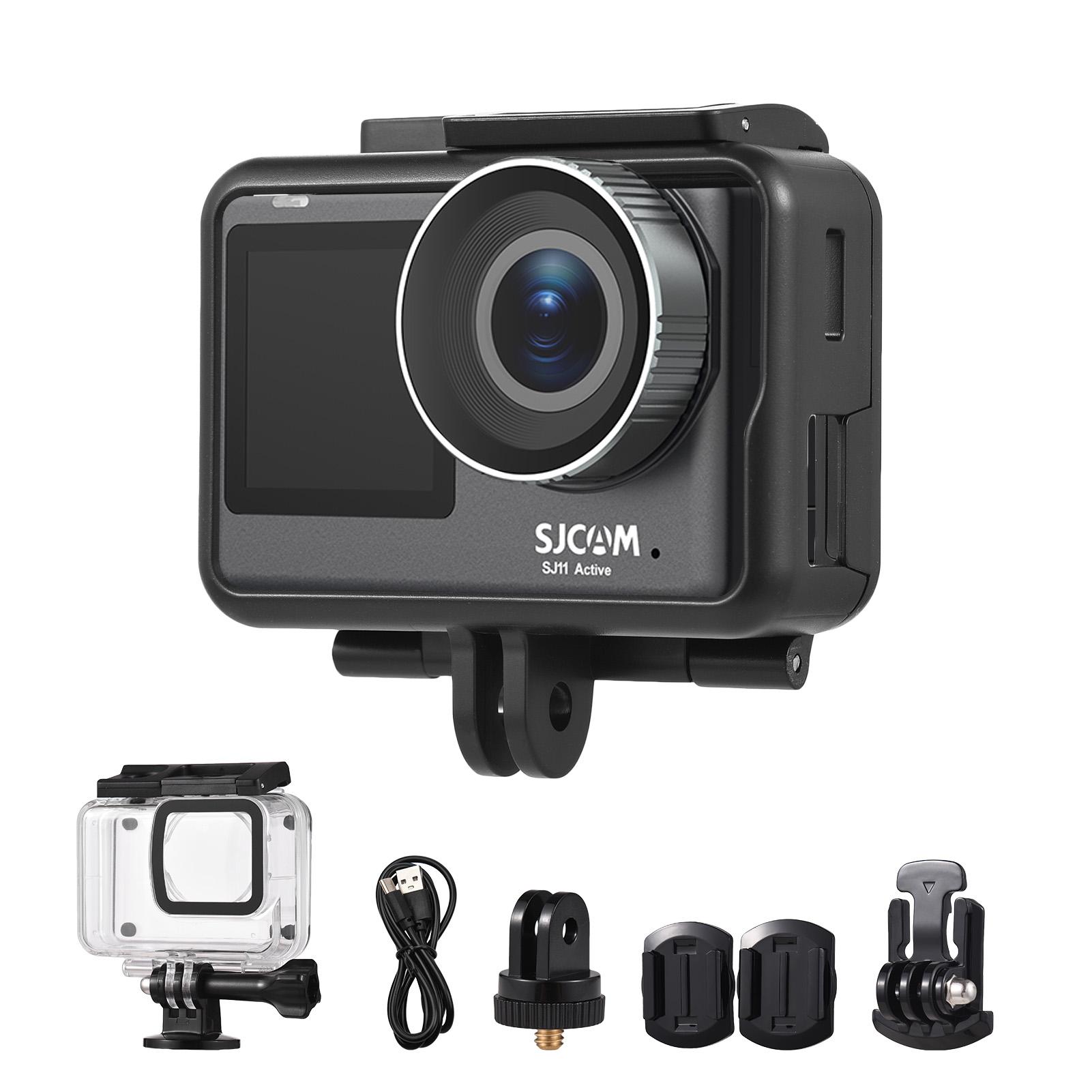 SJCAM SJ11Aktive Action-Kamera, tragbare Mini-Kamera, 4K Ultra HD, 20 MP, wasserdicht, verwacklungsfrei, Dual schwarz