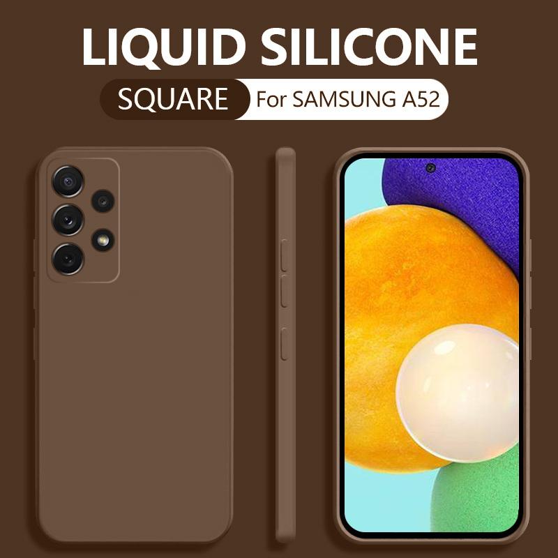 Bonbonfarbene Flüssigsilikon-Handyhülle für Samsung S25 S24 FE S23 Ultra S22 Plus S21 A56 A16 A55 A36 A06 A35 A15 A53 5G A17 A37 A57 S26 Samsung S23 Ultra braun