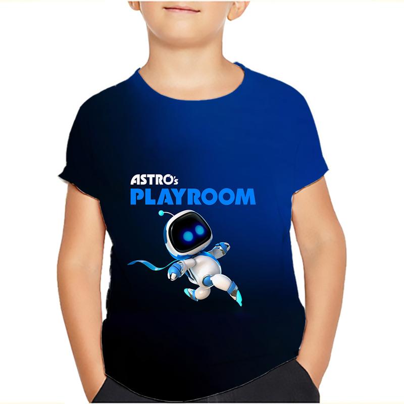 Spiel Astro Bot 3D gedruckt Kinder T-Shirt Kinder Kleidung Harajuku Cartoon Tees Casual Spaß Top Kleidung Mädchen Jungen T-Shirt 2024 100 bunt