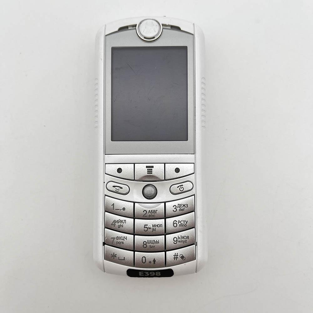 Generalüberholt Original Motorola E398 GSM 900/1800/1900 Mini-SIM 1,9 Zoll Mobiltelefon mit Einzel-SIM 1 Battery 1 Charger weiß