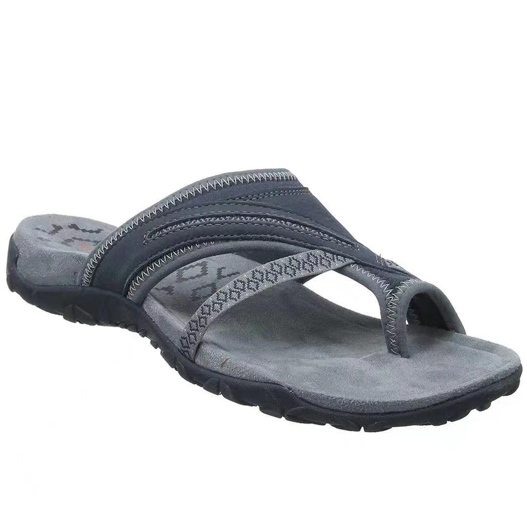 Sommer Damen Schuhe Komfort Strand Flip Flops Damen Gummi Flache Sandalen Lässige Sneaker Hausschuhe Damen Übergröße 43 Sandalen 43 dunkelgrau