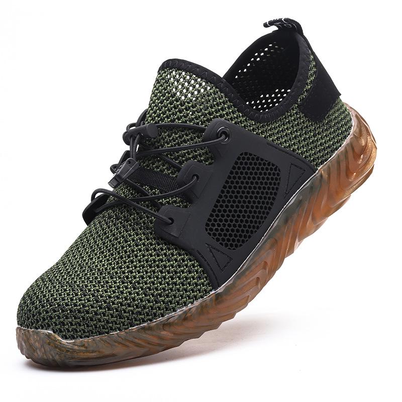 Sicherheitsschuhe Herren Neu Stahlkappe Herren Schutzschuhe Arbeitsstiefel Sicherheitsstiefel Herren Arbeitsschuhe Pannensichere Arbeitsschuhe Sneaker 44 grün