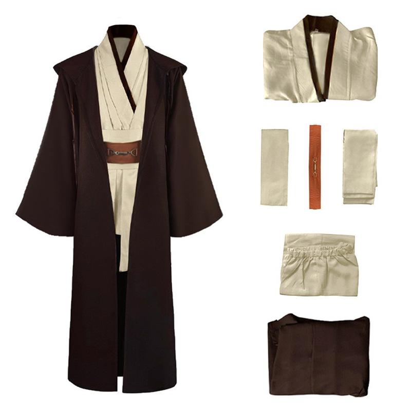 Herren Kostüm Robe Ritter Tunika Kostüm Kapuze Vollset Halloween Cosplay XXS