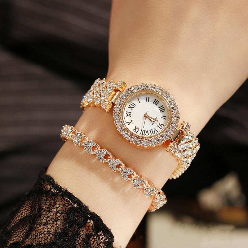 Damen-Armbanduhr, Stahlgürtel, Love Steel Belt, Strass-Quarz-Armbanduhr, luxuriöse Modeuhr für Damen