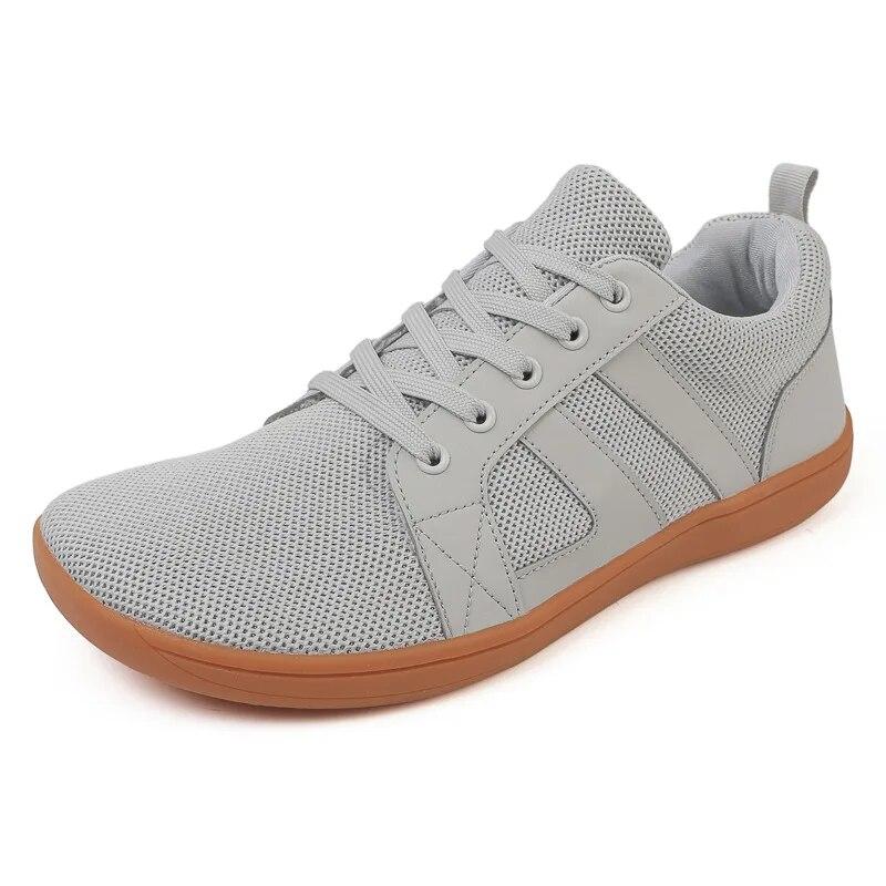 Breite Zehenbox Barfußschuhe für Herren Damen Outdoor Trailrunning Minimalistische Wanderschuhe Leichte Atmungsaktive Wanderschuhe 40 esche grau