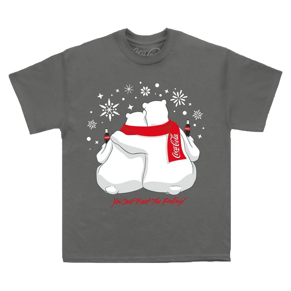 Coca-Cola Unisex-T-Shirt mit Eisbär-Motiv für Erwachsene XXL kohle