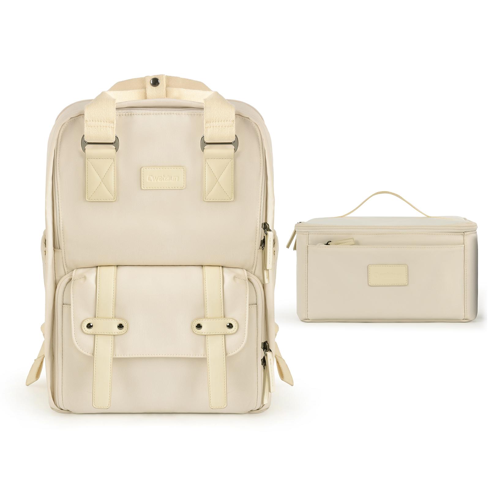 Cwatcun D78 Kamera-Rucksack, wasserdichte Kameratasche, Fotografie-Rucksack, Kameratasche mit großer Kapazität beige