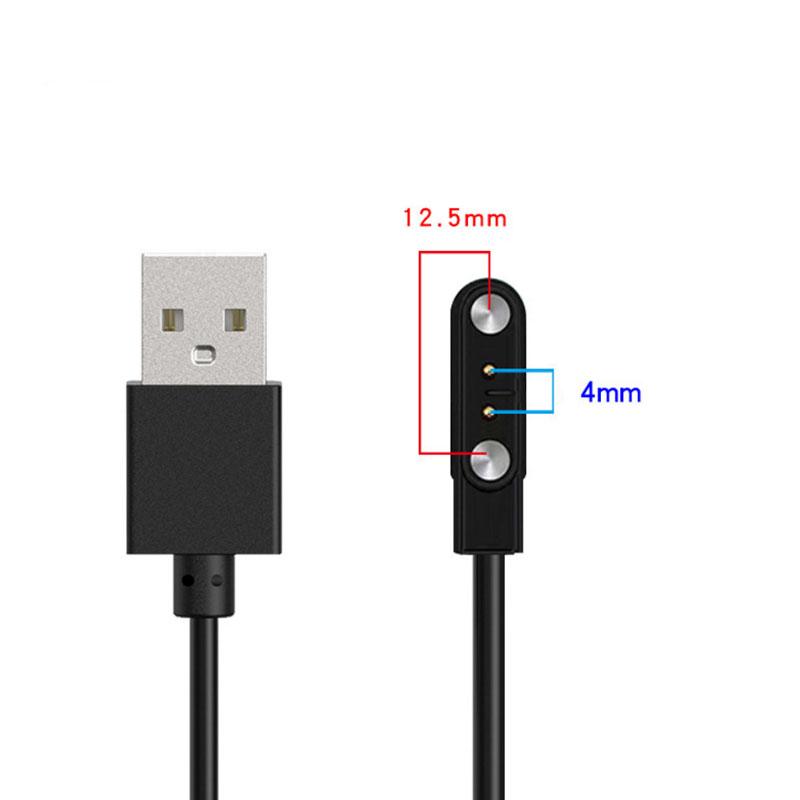 2-poliger 4-poliger Smartwatch-Dock-Ladeadapter, USB-Ladekabel, Kabel für Smartwatch-Ladekabel für Erwachsene/Kinder 4mm-12.5mm