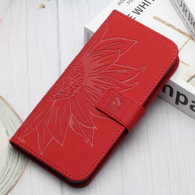 S20 + S20 Plus S20fe Brieftasche Telefonbuchhülle für Funda Samsung Galaxy S20 Fe S20ultra 5g Hülle 3D Sonnenblumen-Schmetterling Lederhülle Samsung S20 FE 5G rot