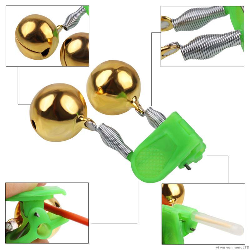 Kupfer Outdoor Twin Bells Ring Angelrute Klemme Bissköder Alarm 5,5 cm/2,16 Zoll 2PCS