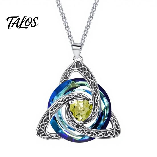 Ewiger Erinnerungsschmuck Keltisches Knoten-Geburtsstein-Halskette für Frauen, Zirkonia-Anhänger-Halskette, Personalisierte Geburtstagsgeschenk Irischer Schmuck, Ihre Frau August gray