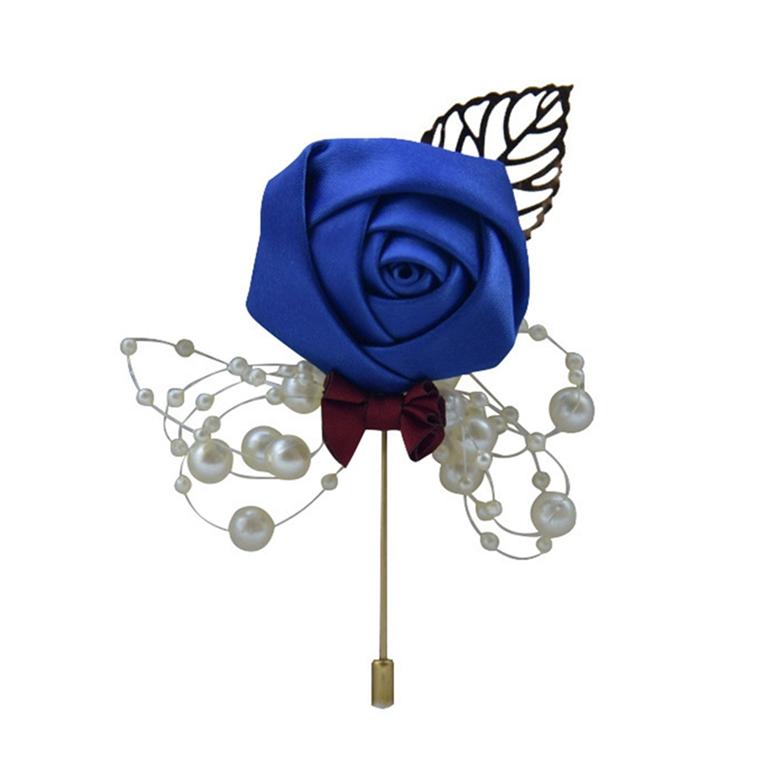 Zeremonie Ball Corsage Brosche Hochzeit Braut und Bräutigam Simulation Blumen Corsage königsblau