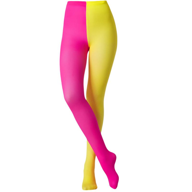 Damen Zwei-Farben Dopamin Farbe Strumpfhose Split Farbe Strumpfhose Asymmetrische Strumpfhose Duo Strumpfhose Zweifarbig Strumpfhose Damen 2 Farben Max 170cm 65kg