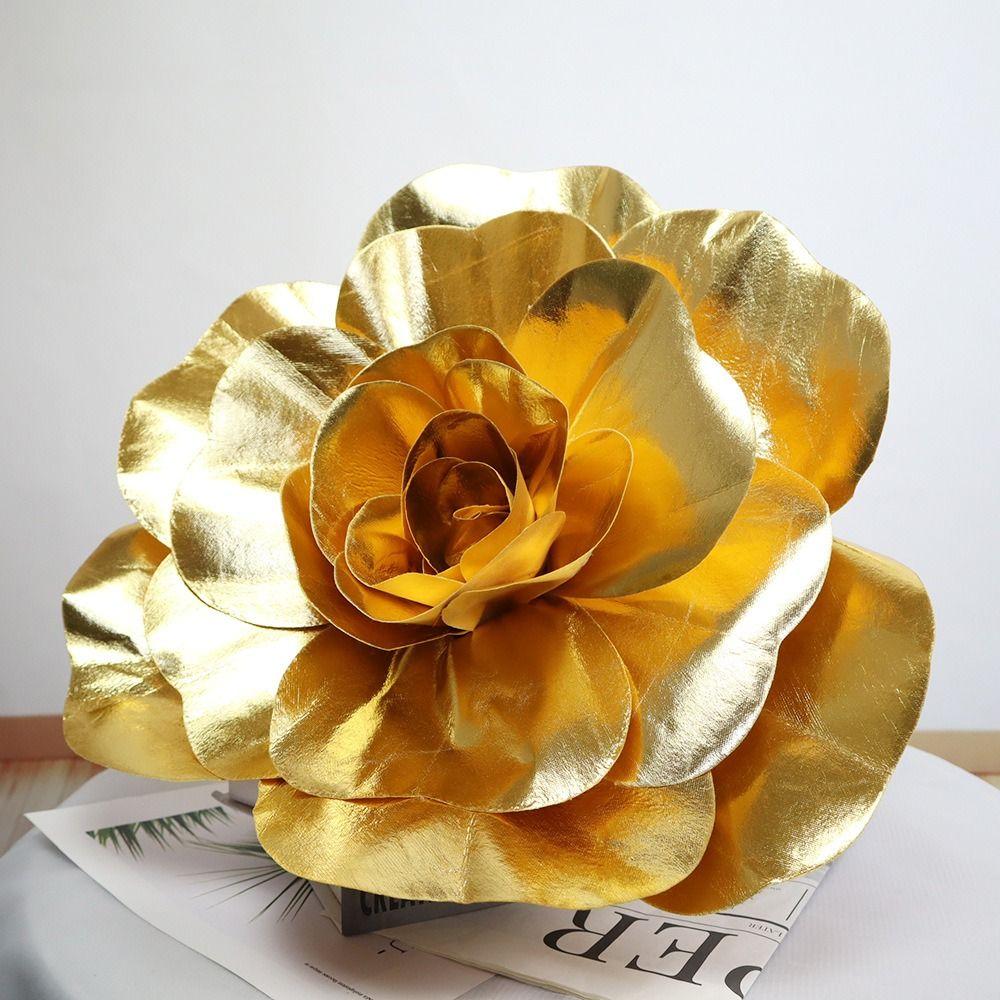 Mode Künstliche Schaumstoffrose 30/40/50cm Kunstblumen Neue Riesige Rosenblüte yellow-40cm