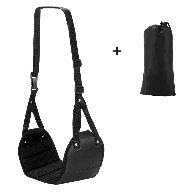 Tragbare Flugzeug-Fußstütze, Bein-Flugzeug-Reise-Fußstützen, Fußhängematte für Flug, Fußstütze zum Einhängen für Flugzeuge, Zug, Büro schwarz