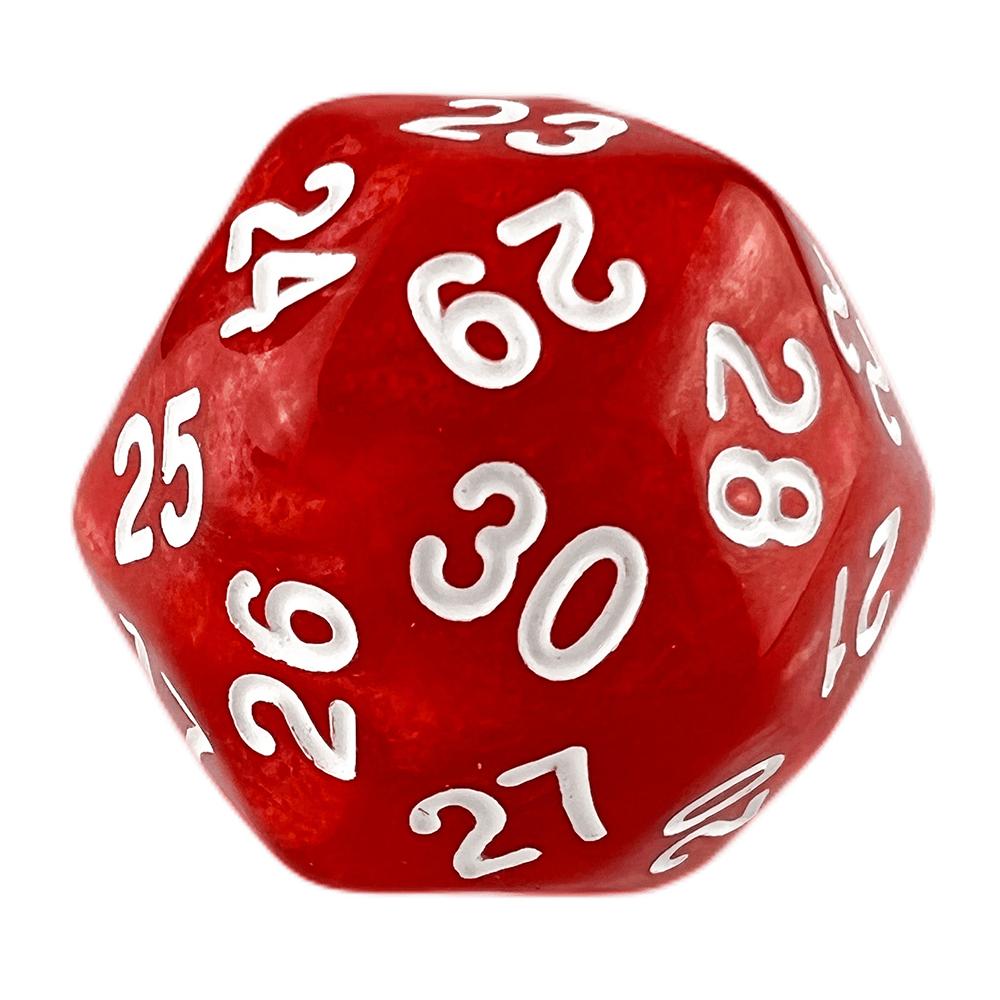 Würfel D30 Polyedrische Würfel Marmor Effekt Würfel für Rollenspiele Brettspiel Zubehör rot