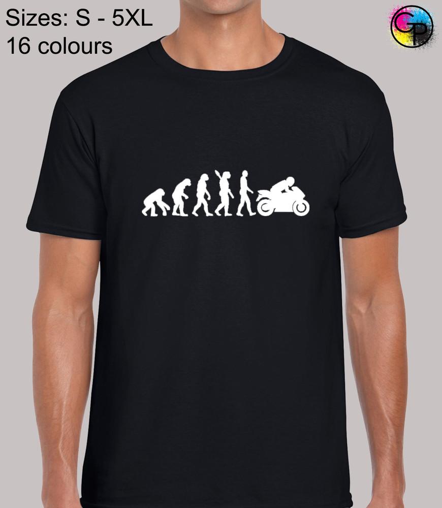 Evolution Motorrad Cool Biker Regular Fit T-Shirt Top T-Shirt Tee für Männer XL