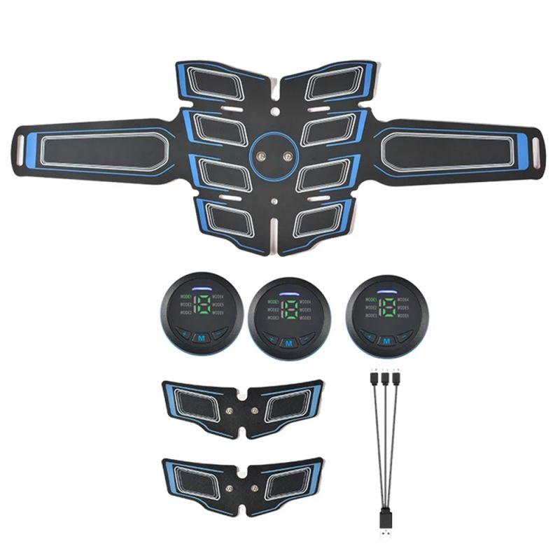 EMS Bauchmuskelstimulator Trainer 3 Controller USB wiederaufladbar Tens Pulse Muskelmassage Fitness Trainingsgerät Gewichtsverlust Körper Abnehmen