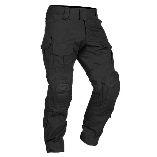 Herren Kampfhose mit Knieschützern, Armee, Militär, Airsoft, taktische Cargo-Sporthose, Tarnung, Multicam, Trekking, Jagdkleidung mit Knie L