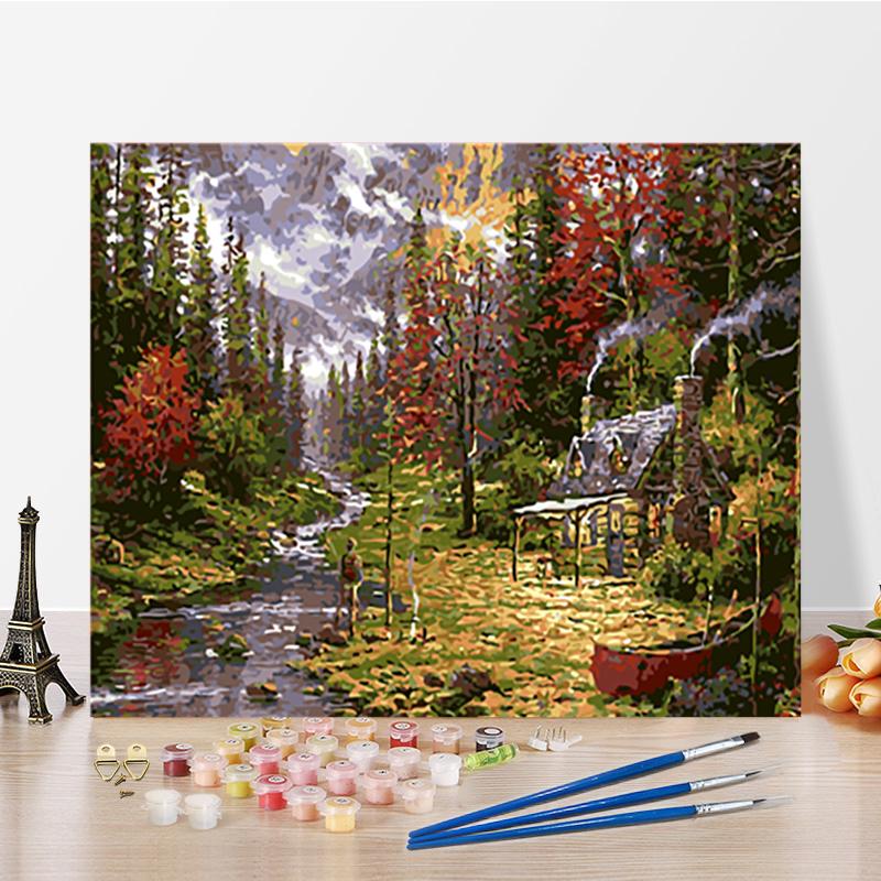 Malen nach Zahlen zum Selbermachen, Basteln, Hobbys, Zahlen, Malerei, Heimdekoration, digitales Ölgemälde, Kunst 40x50cm no frame