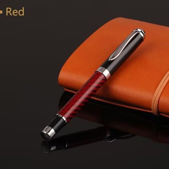 Carbon Fiber Signature Pen Business Pen Premium Metall Gelschreiber Micro Point 0,5 mm schwarze Tinte Kugelschreiber mit sanftem Schreibgefühl blau