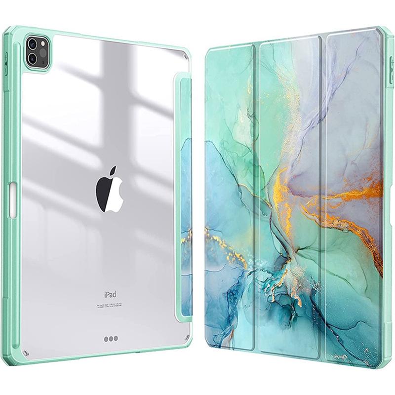 Intelligente PU-Hülle für iPad Air 4. 5. iPad 10. 10,9 Funda iPad Pro Air 12. 11. 11 7. 8. 9. 10,2 2 9,7 10,5 Transparente Abdeckung iPad Air 11 M3 M2 grün